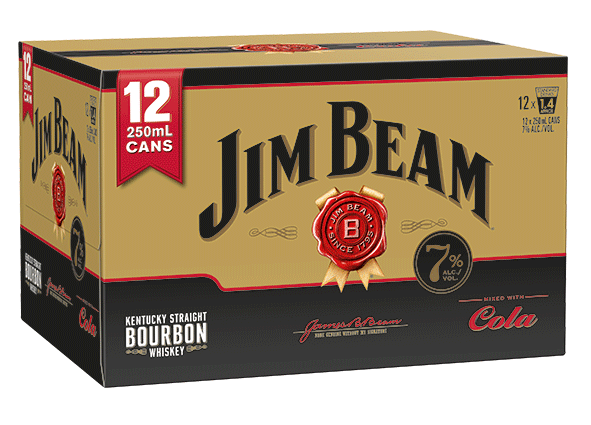 Jim Beam Gold & Cola 7% 12 Pack Cans 250ml | Liquorland