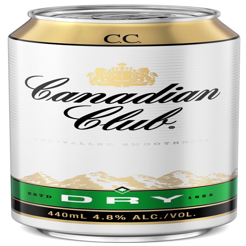 Canadian Club & Dry % 4 Pack Cans 440ml
