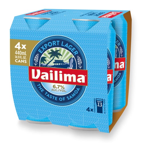 Vailima Export Lager 6.7% 4 Pack Can 440ml