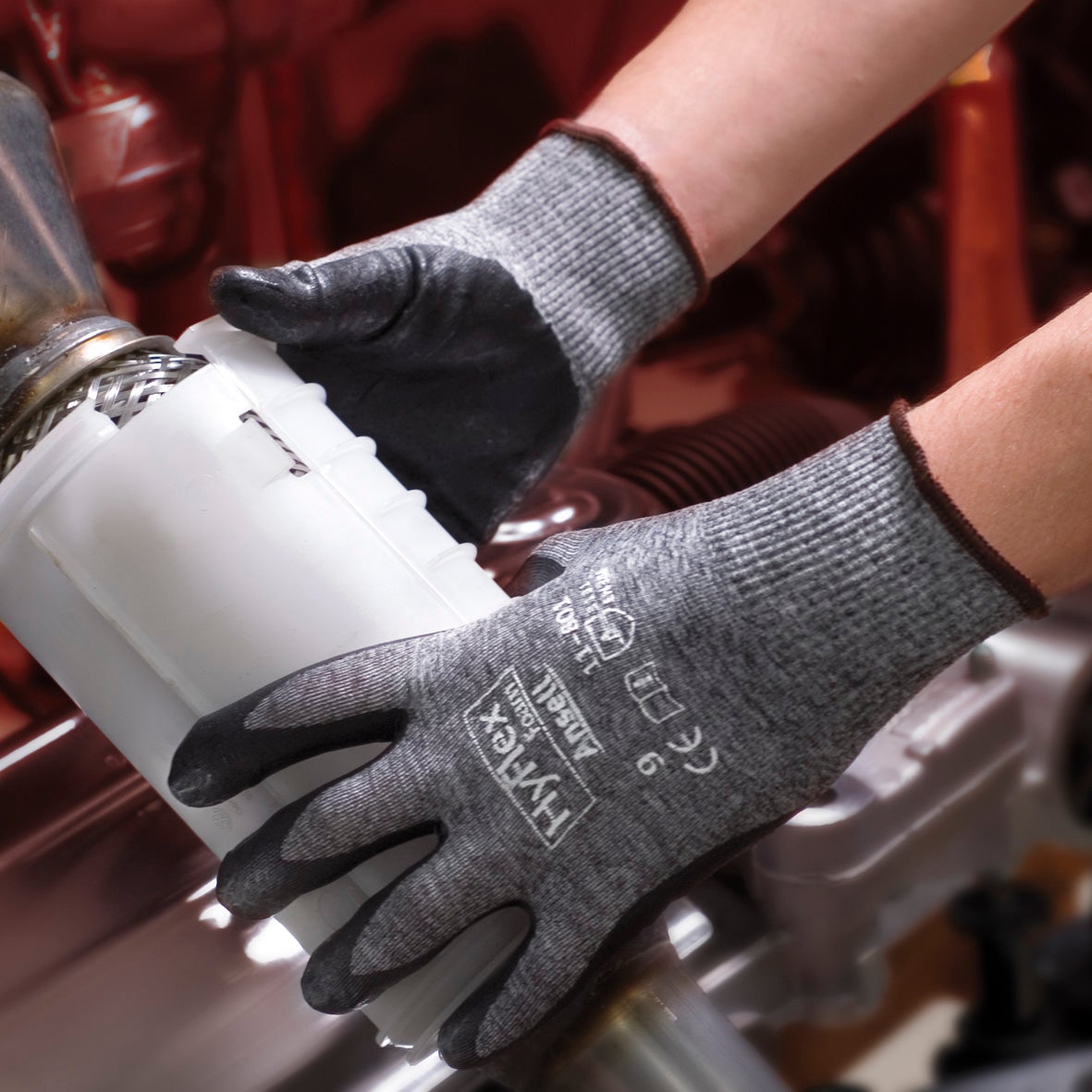 ANSELL HY-FLEX GLOVES SIZE GREY 12/PK Sedl