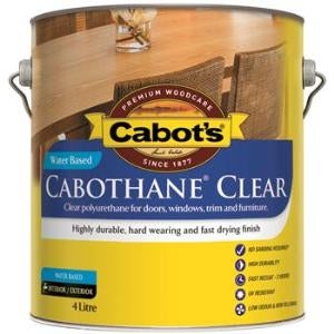 CABOTS VARNISH CABOTHANE WATER BASED GLOSS CLEAR 4L | Sunlite Commercial